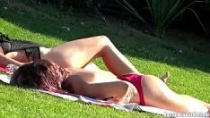 Play Big ass latina lash adolescents flagellation in the sun