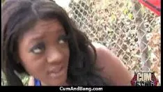 تشغيل Bosomy شجرة الأبنوس عاهرة عصابة توسيع وكحت في نائب الرئيس