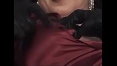 Play Trinity-productions - red satin blouse leather gloves