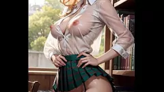 Play AI Generated Librarian's Naughty Public Flash: Pussy Exposed!